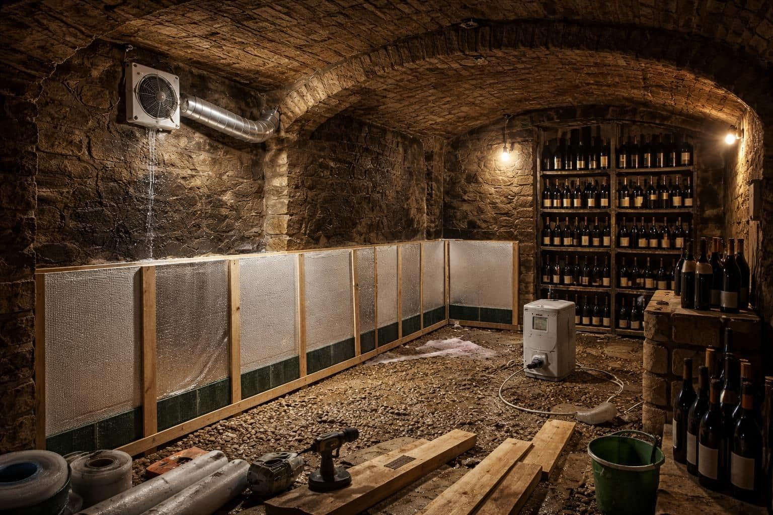 d&eacute;couvrez comment isoler efficacement une cave &agrave; vin contre l&rsquo;humidit&eacute; pour prot&eacute;ger vos bouteilles et pr&eacute;server la qualit&eacute; de votre vin.