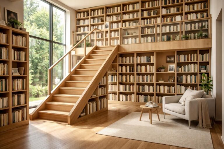 découvrez comment aménager une bibliothèque sous un escalier pour optimiser l'espace et créer un coin lecture fonctionnel et esthétique.