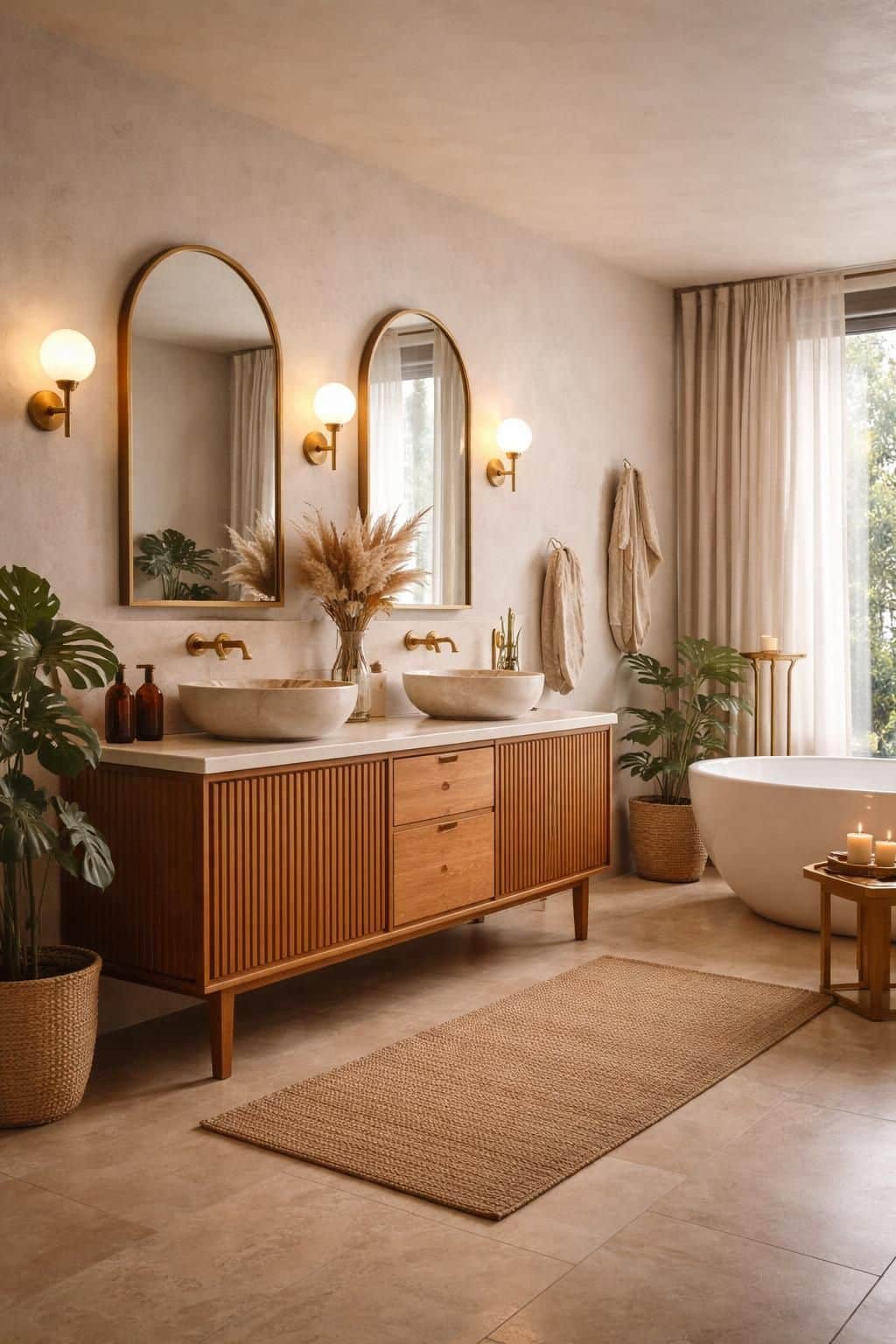 d&eacute;couvrez comment associer &eacute;l&eacute;gamment le laiton et le teck dans votre salle de bain pour un style chaleureux et contemporain alliant robustesse et raffinement.