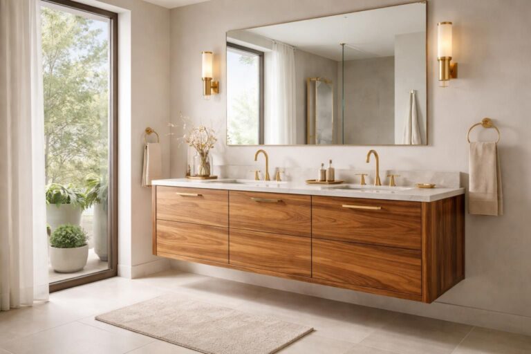 découvrez comment associer harmonieusement le laiton et le teck pour créer une salle de bain élégante et chaleureuse, alliant style vintage et naturel.
