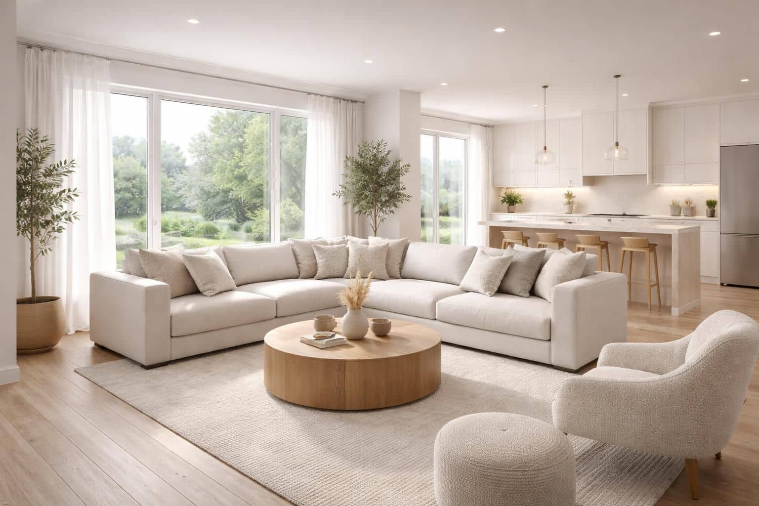 d&eacute;couvrez comment int&eacute;grer un canap&eacute; modulaire dans un salon large pour optimiser l'espace et cr&eacute;er un coin d&eacute;tente moderne et convivial.
